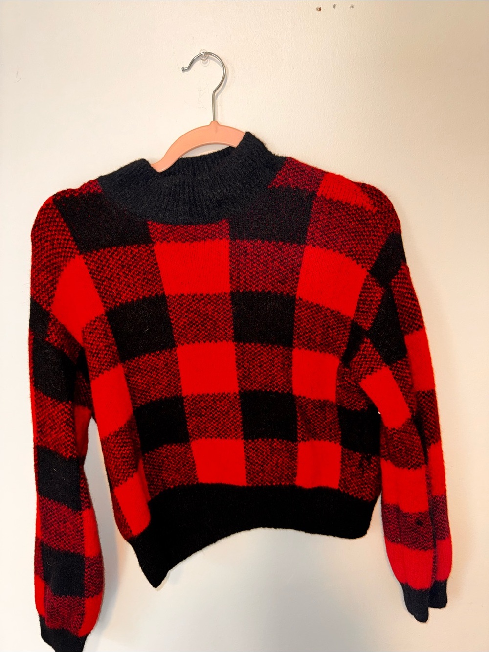 Target Red and Black Buffalo Check Turtleneck Sweater